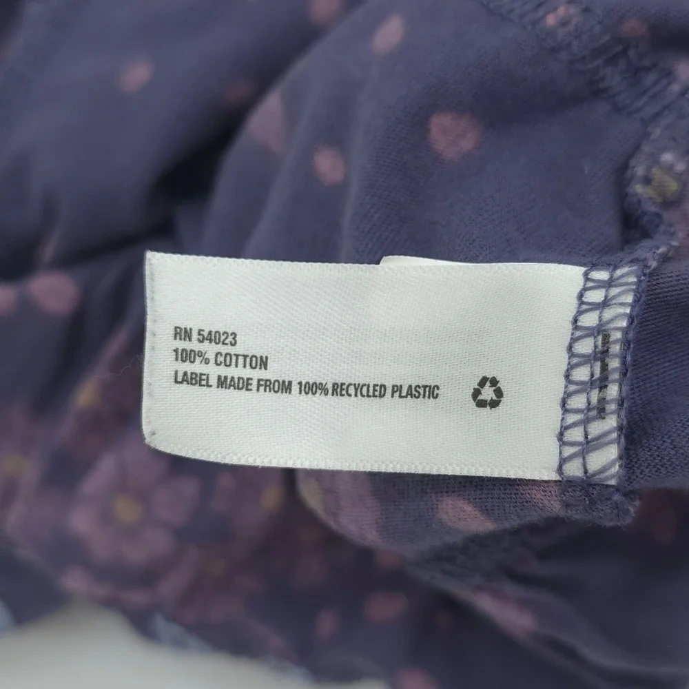 GapKids Cami Top Girls Purple‎ Floral Tiered Ruffle Cotton S 6-7